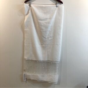 DOROTHY MANN New Canaan Collection  Silky Scarf with Pearls NWT